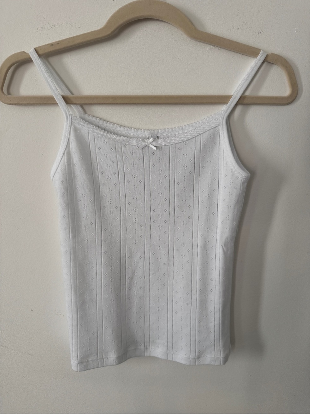 Cou Cou Intimates The Picot Tank - White Pointelle Tank Top with Bow